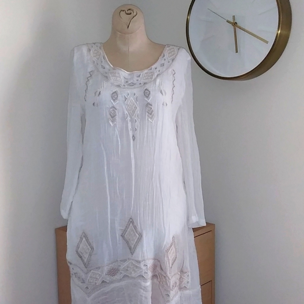 White Embroidered Dress